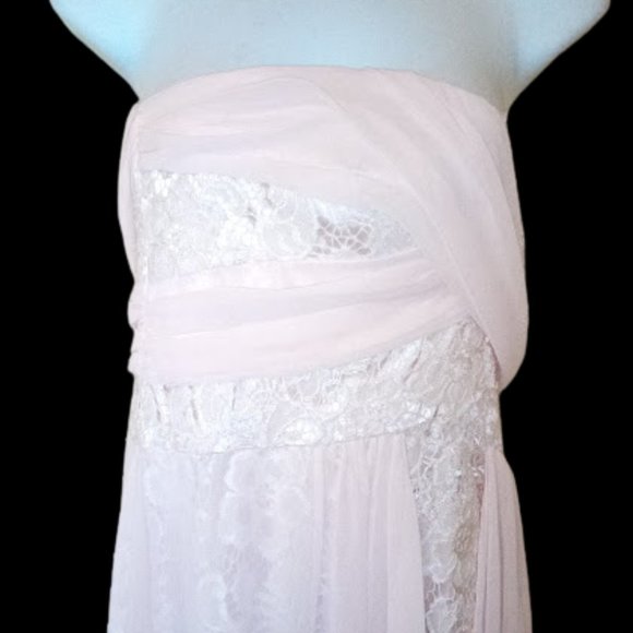 LE CHATEAU Strapless Prom  Formal Peachy Pink Hi Low Dress Gown XL NEW N… - Picture 9 of 10